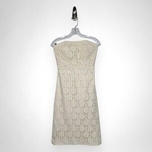 TED BAKER Strapless Ivory/White Lace Dress 2‎